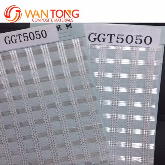 50/50kn Fiberglass Geogrid Composite Non Woven Geotextile Asphalt Reinforcement Geogrid